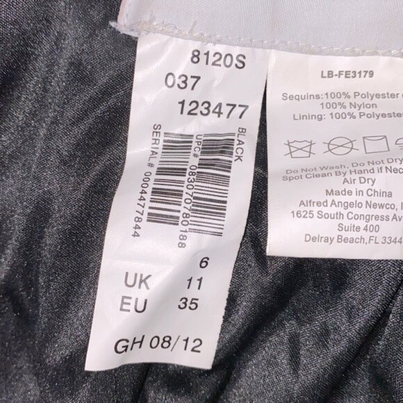 Alfred Angelo size 6 black strapless sequin dress - Picture 4 of 7